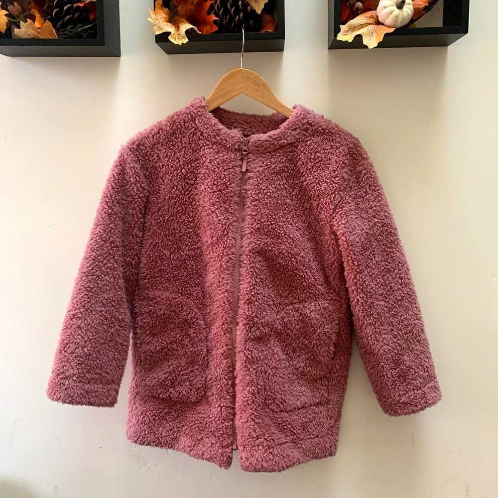 Uniqlo Pink Fleece Sherpa Zipper Jacket